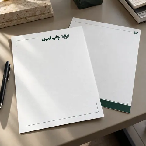چاپ سربرگ کتان ۱۲۰ گرم ( سایز واقعی ) · A4 · دورو · ۲۱×۲۹.۷