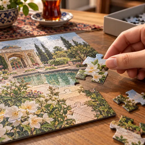 پازل با سطح چرمی · 200 × 290 میلی‌متر — 50 تکه · یک‌رو