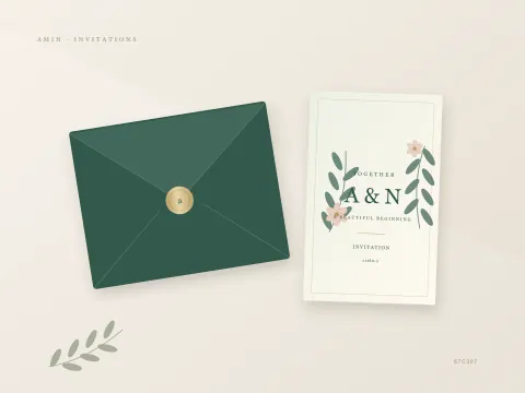 طرح تصویری اختصاصی امین برای کارت عروسی سلطنتی با گل طلایی · s1180-2